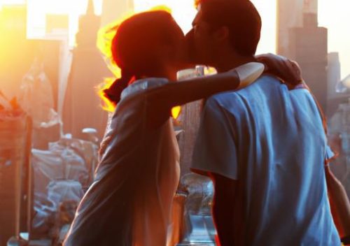 Elevated Romance: Capturing Rooftop Kisses Above the City