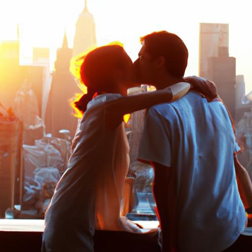 Elevated Romance: Capturing Rooftop Kisses Above the City